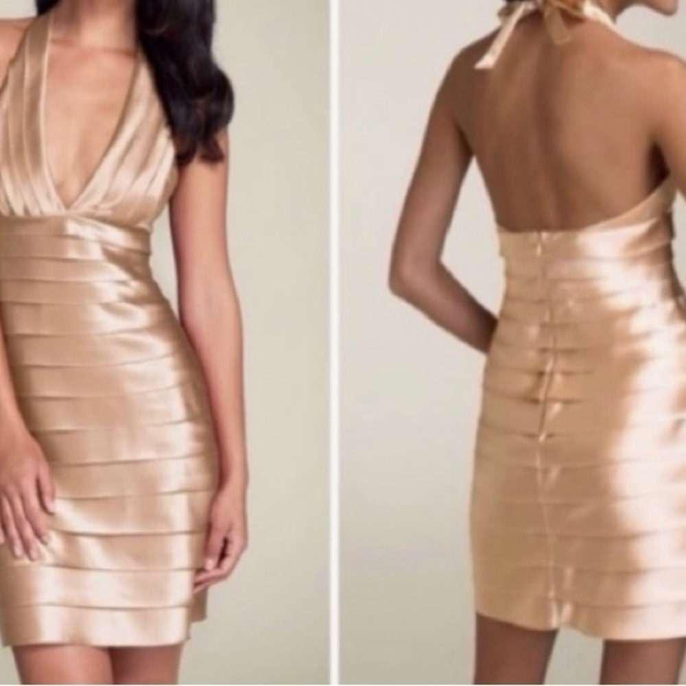 NWT BCBG Satin Halter Mini Dress